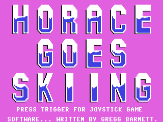 Horace Goes Skiing title screen for Commodore 64